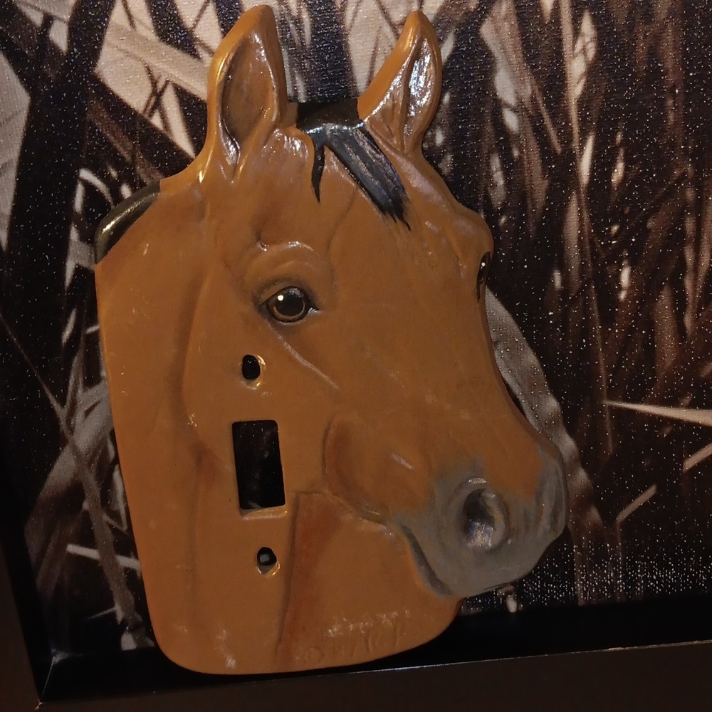 HORSE HEAD  BROWN LIGHT SWITCH COVER